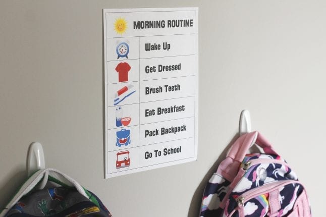 Make Your Morning School Routine Easier with this Free Printable