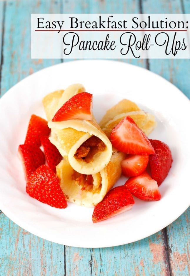 Easy Breakfast Solution-Pancake Bacon Roll Ups