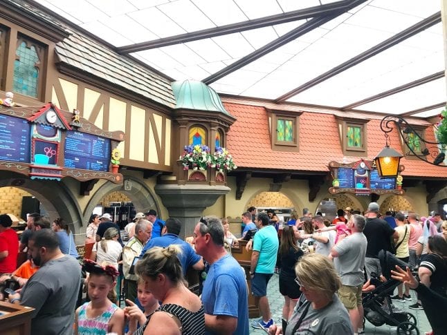 Inside the quick service queue at Pinocchio's Village Haus.