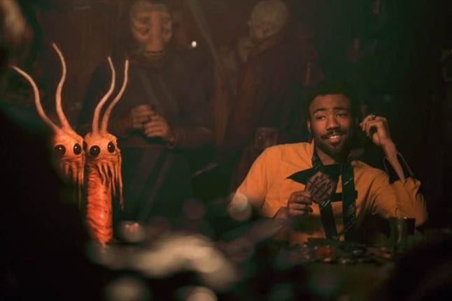 Lando from Solo: A Star Wars Story in a casino.
