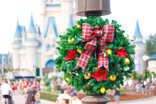 Magic Kingdom decorations at Christmastime