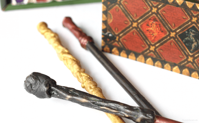 DIY wands make a great Harry Potter party idea!