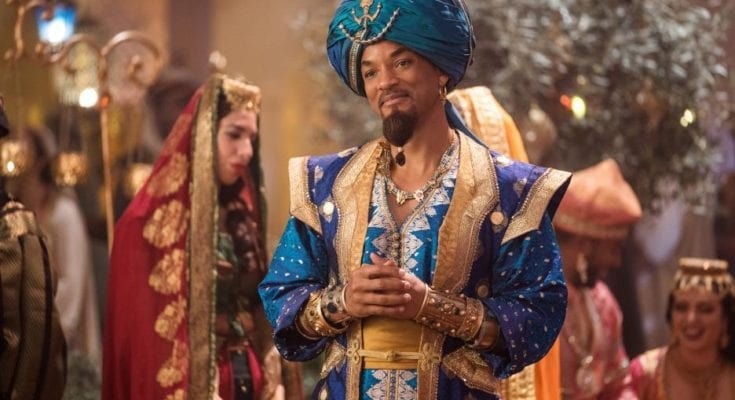 Will Smith is the Genie in human form during a scene in Disney's Aladdin remake.